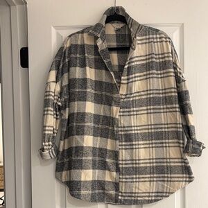 Plaid woman's flannel top. French Connection